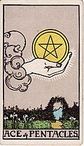 Ace Of Pentacles Tarot Card: Upright, Reversed & Spread Meanings — Rider-Waite-Smith tarot card