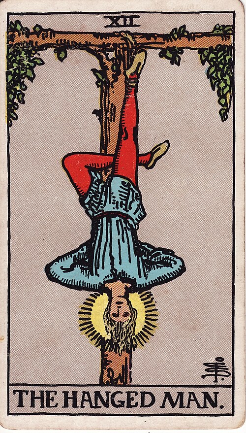 The Hanged Man Tarot Card: Upright, Reversed & Spread Meanings — Rider-Waite-Smith tarot card