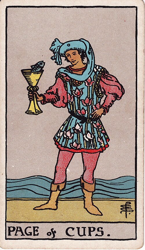 Page Of Cups Tarot Card: Upright, Reversed & Spread Meanings — Rider-Waite-Smith tarot card