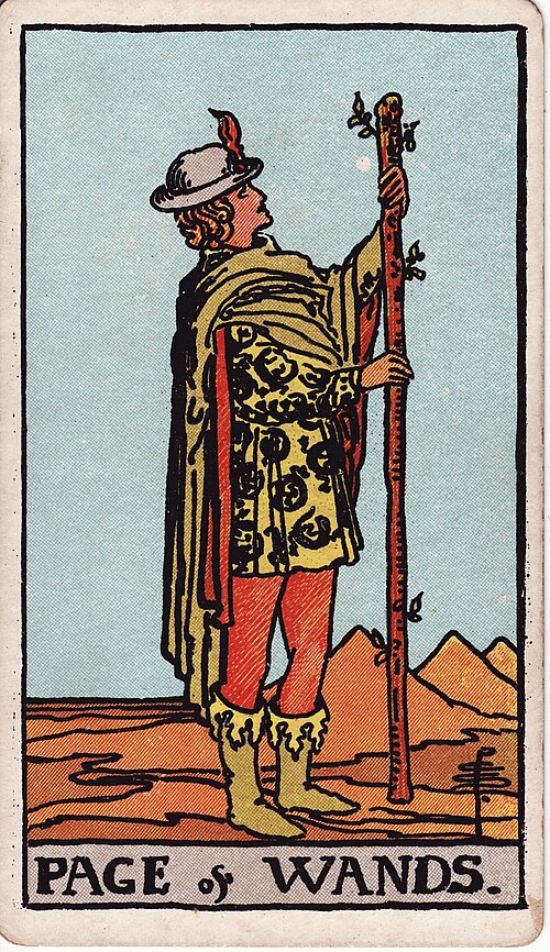 Page Of Wands Tarot Card: Upright, Reversed & Spread Meanings — Rider-Waite-Smith tarot card