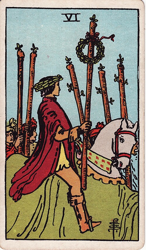 Six Of Wands Tarot Card: Upright, Reversed & Spread Meanings — Rider-Waite-Smith tarot card